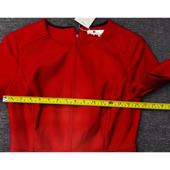 Boden Red Sheath Dress Crew Neck Short Sleeve Size 2R NWT - Picture 4 of 8